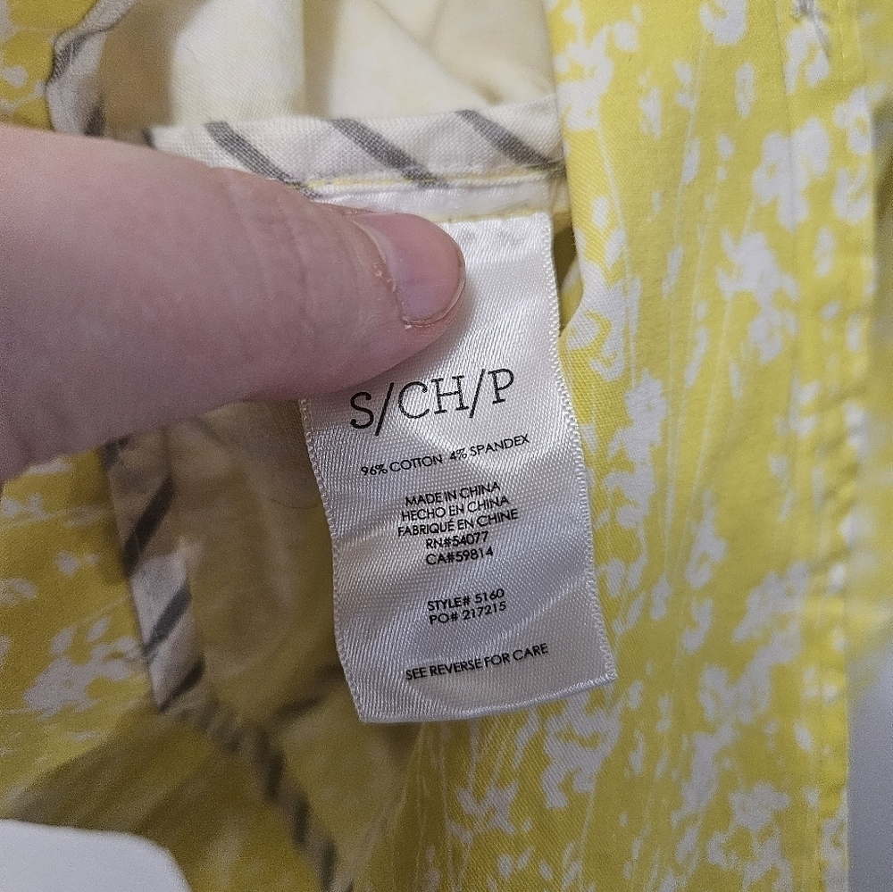 Cabi Yellow And White Button Blazer With Built In Shoulder Pads! - Picture 3 of 6